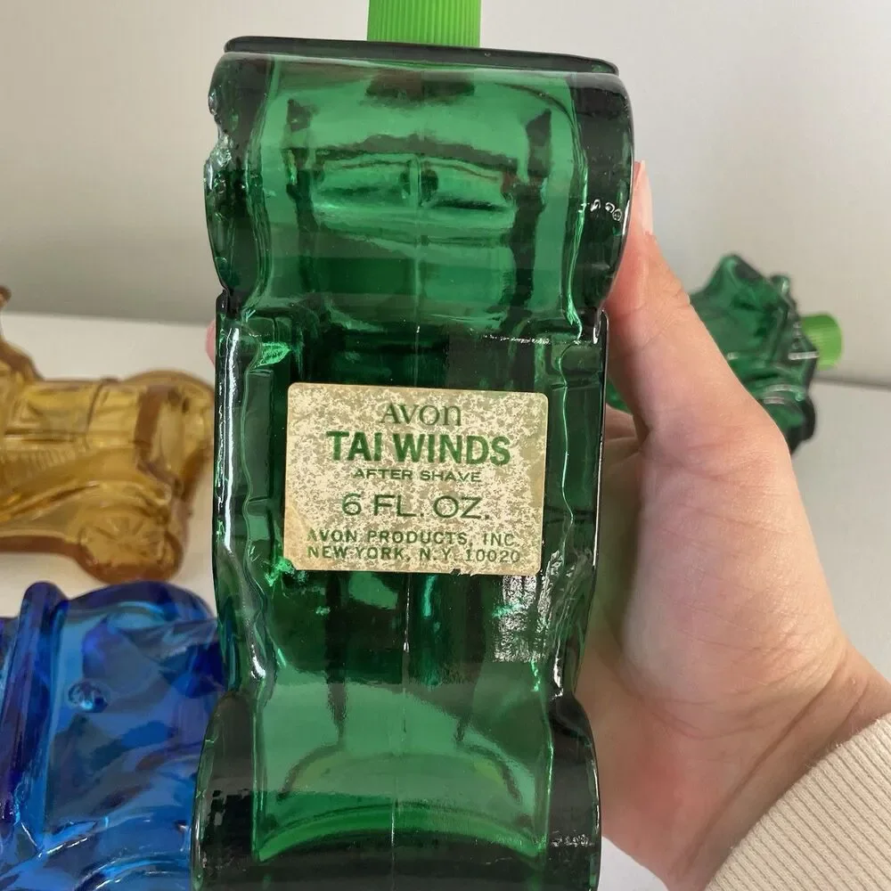 Avon Vintage 1980s Glass Car Decanter Cologne Figural Collector Bottles Lot of 4